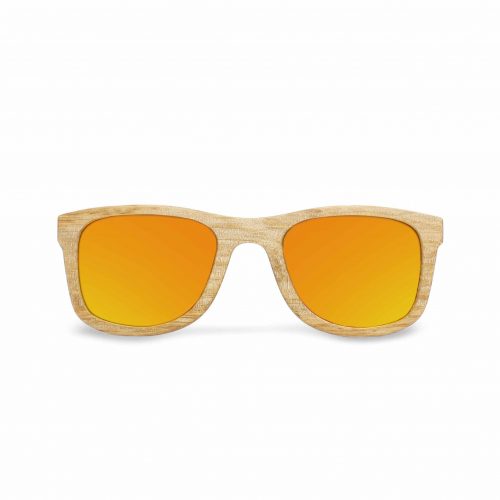 lunettes en bois verre orange