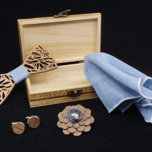 Bow Tie & Cufflinks set - Light Blue