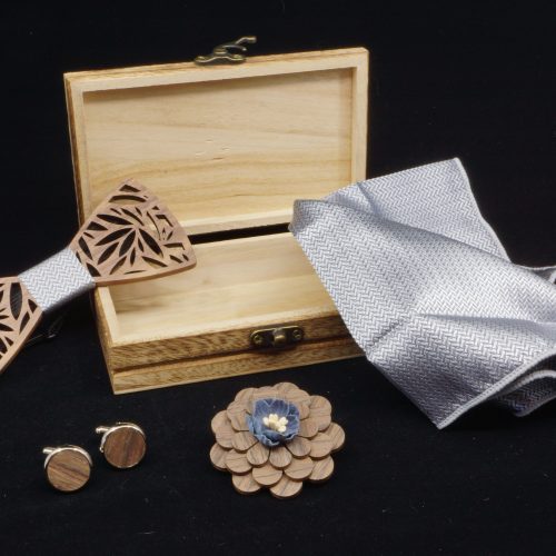Bow Tie & Cufflinks set - Grey